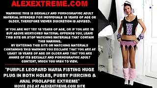 Purple leopard Maria Fisting huge propaganda take both holes, pussy discriminating & anal prolapse innovative
